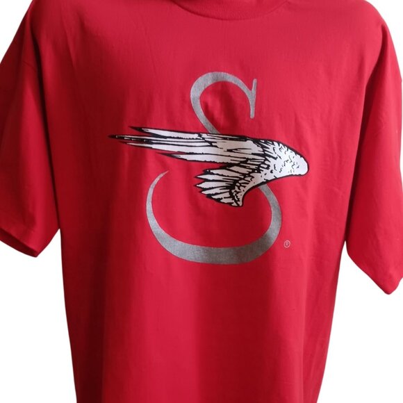 Vintage Men's T-shirt XXL Single Stitch Hanes 1990's Silver Wing Logo USA - Picture 1 of 6